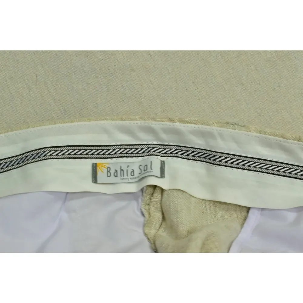 NEW Bahia Sol Men's Linen Drawstring Pants Size 34x32 Tailored Fitn